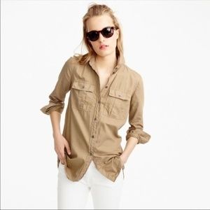 NWT J. Crew Khaki Shirt Safari 00 XXS